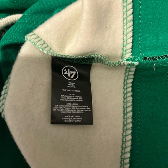 47 Brand Green and Black Hooded Sweatshirt Size Medium - Picture 12 of 16